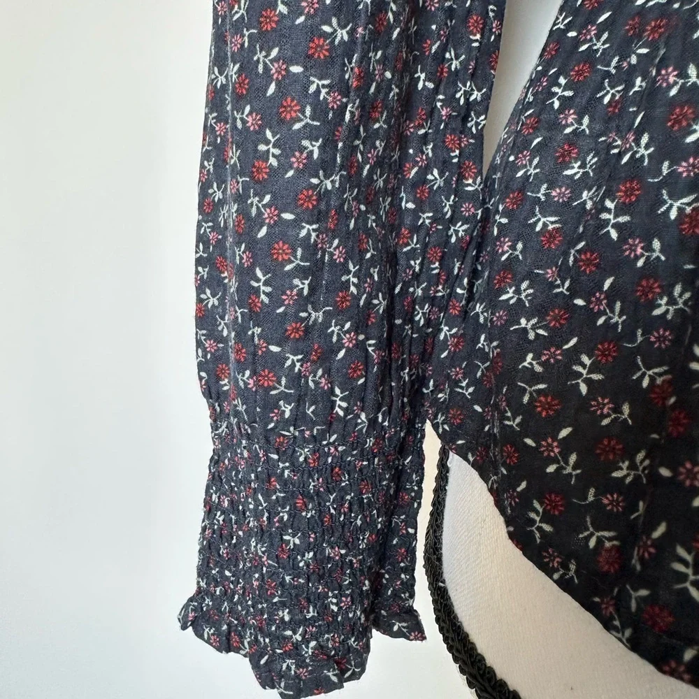 Madewell Black Peplum Long Sleeve Blouse size S - Picture 3 of 15